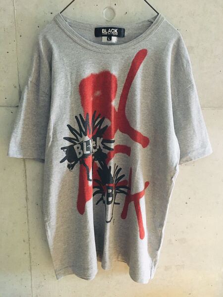 【名作★希少★メンズL★送料無料!】ブラックコムデギャルソン スプレー ペンキ グラフィティー Tシャツ BLACK COMME des GARCONS 1Q-T003