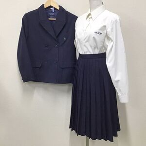 F687#(中古) 兵庫県 西脇工業高校 3点セット /ブレザー/スカート/ブラウス/9-3/L/W66/UNIFORRO/長袖/冬服/制服/中学校/高校/女子学生