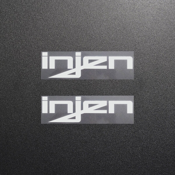 新品・未使用☆injen カッティングステッカー シルバー 2枚 縦31mm×横110mm |ロゴ|デカール|切り文字|切文字|新品|送料無料|匿名配送