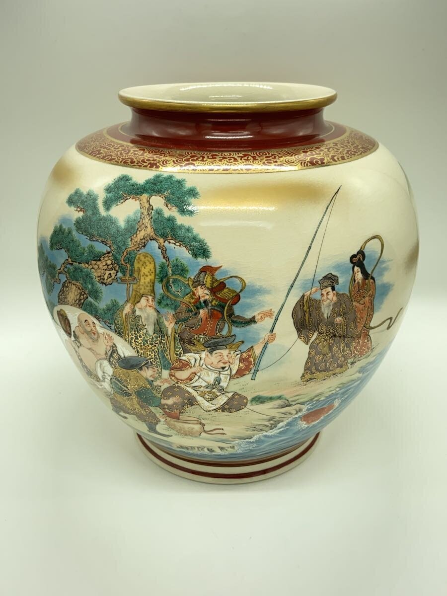 九谷焼 金　七福神　花瓶 Yahoo!オークション - 九谷焼 九谷陶勝 七福神 花瓶 高さ約32cm