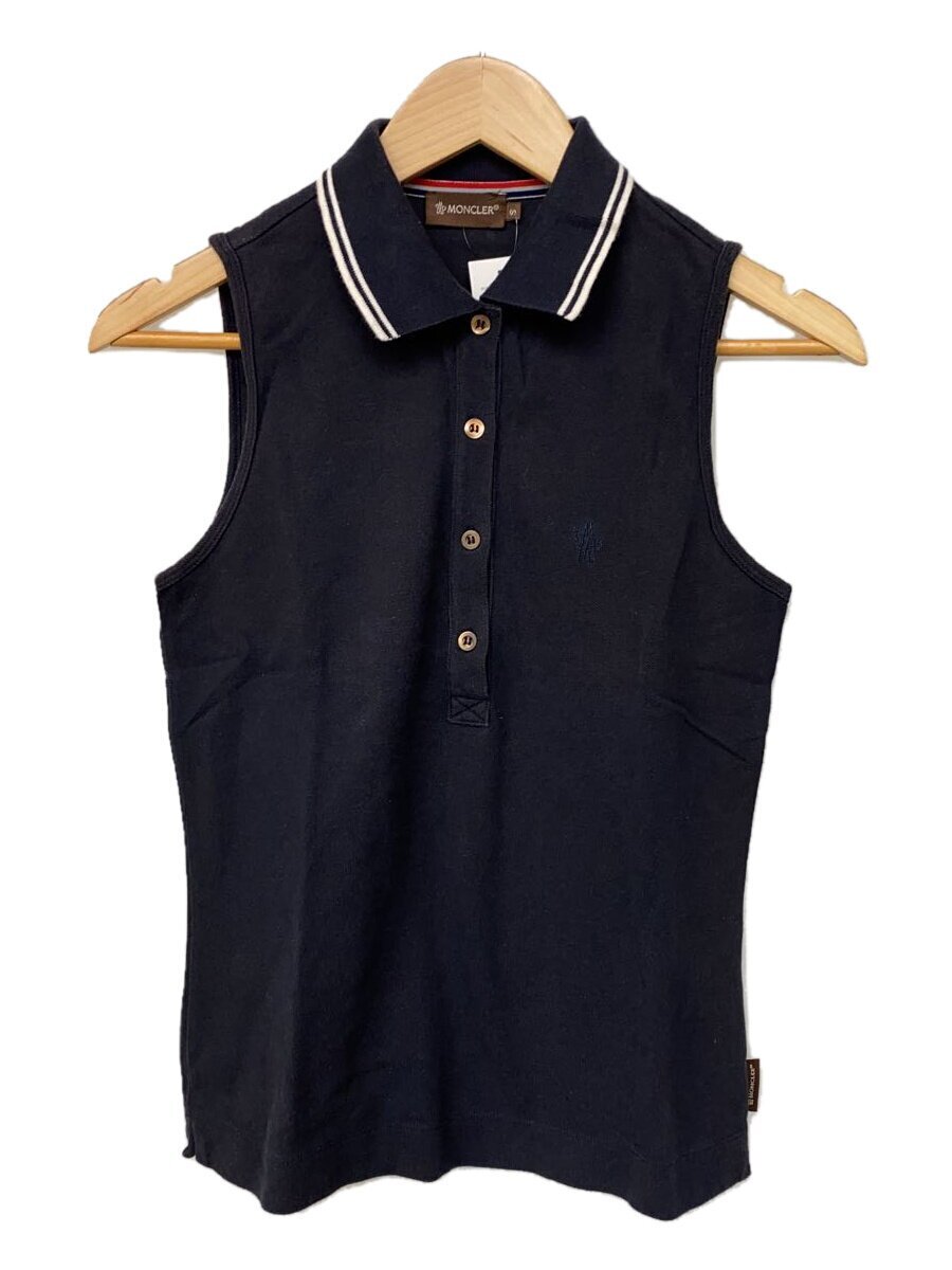 MONCLER◆ノースリーブポロシャツ/S/コットン/NVY/無地/KP-113