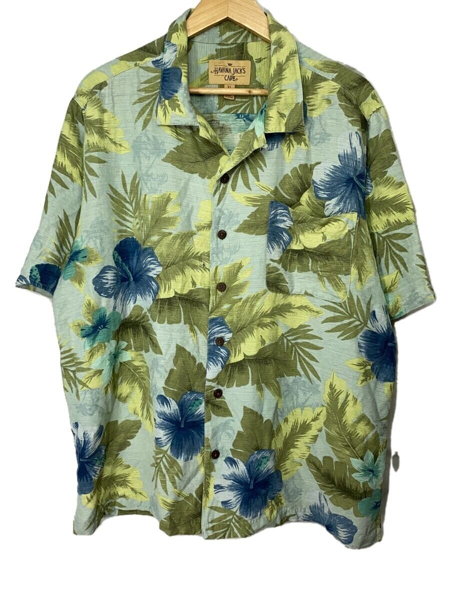HAVANA JACKS CAFE/アロハシャツ/XL/シルク/GRN/総柄