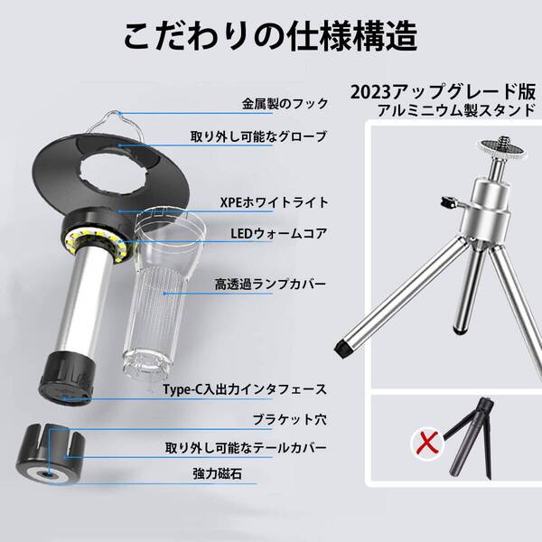 ☆キャンプ ランタン・小型暖色懐中電灯・4つ点灯モード 2個 高品質 安全設計