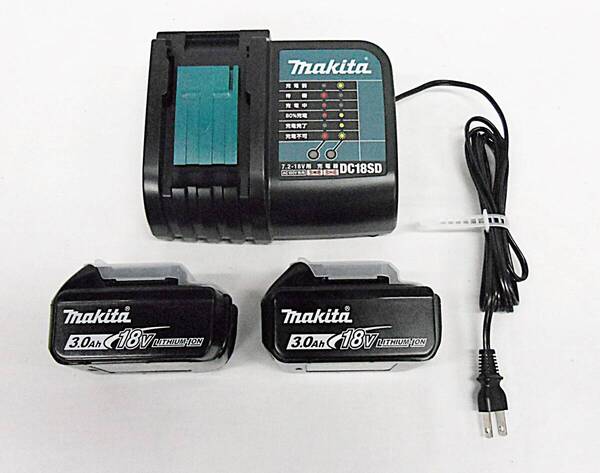 即決・送料無料 マキタ 純正 充電器(DC18SD)+18Vリチウムイオンバッテリ(BL1830B)x2個セット