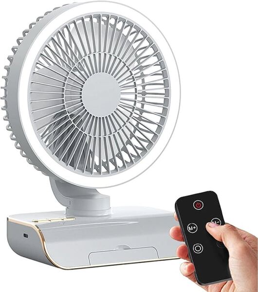 サーキュレーター 扇風機 5段階風量調節 上下左右首振り LED US充電 防災 ファン 卓上扇風機 静音 DCモーター 壁掛け