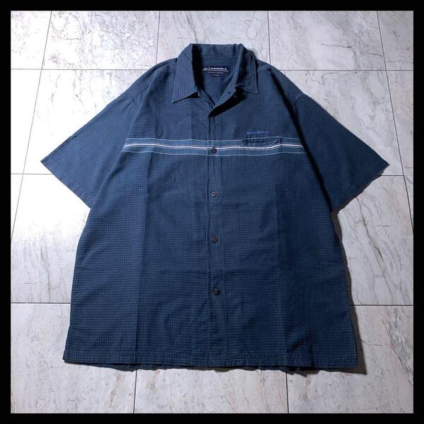 00s O'NEILL 半袖シャツ ネイビー ボックスシルエット XL ボーダー