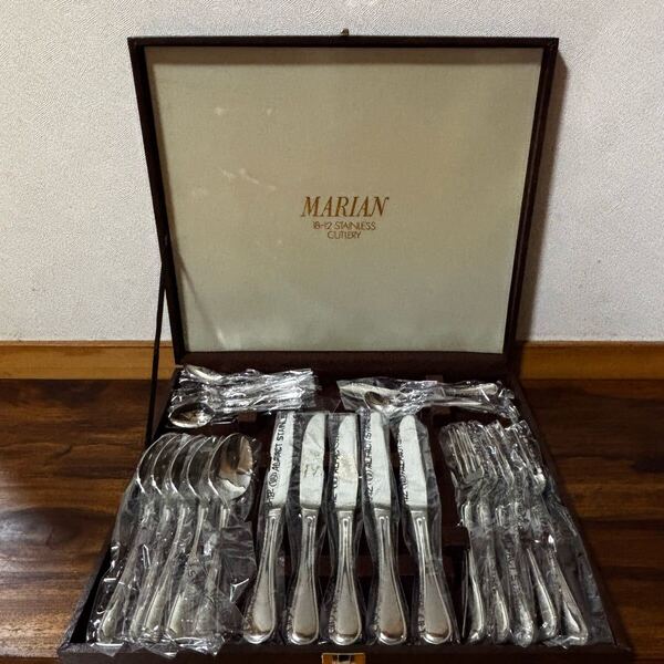 新品 希少 ALFACT アルファクト マリアン 18-12 カトラリーセット スプーン フォーク ナイフ 22p 化粧箱入り 送料無料