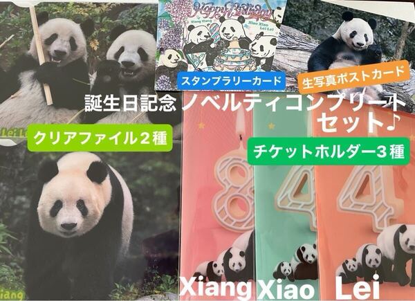 シャンシャン8歳 シャオシャオ・レイレイ4歳 誕生日記念ノベルティ コンプリートセット Cファイル2種 & チケットホルダー3種 非売品 +α