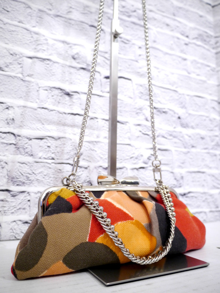 美品◆MARNI マルニ 花柄 フローラルパターン がま口デザイン チェーンストラップ 2way クロスボディ ショルダー バッグ ◆ アイコンモデル