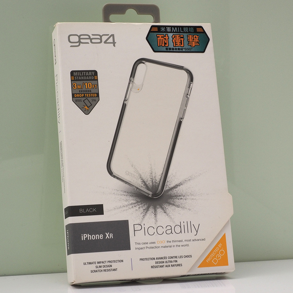 Apple iPhone XR (6.1インチ)用 gear4 D3O耐衝撃ケース Picadilly Black ハイブリッドケース クリア系 訳あり 未使用品 iPhoneXR ケース