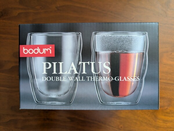【新品・未使用品】 BODUM ボダム PILATUS ピラトゥス 0.25L 2個セット ダブルウォールグラス 耐熱ガラス ペアグラス コップ タンブラー