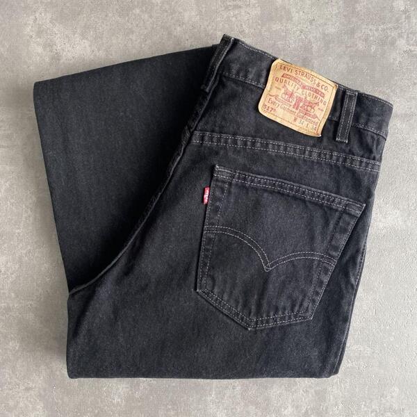 即決 90s ビンテージ USA製 Levis リーバイス 517 ブーツカット サルファ ブラック デニム パンツ 赤タブ W34 L34 90年代 アメリカ製 黒