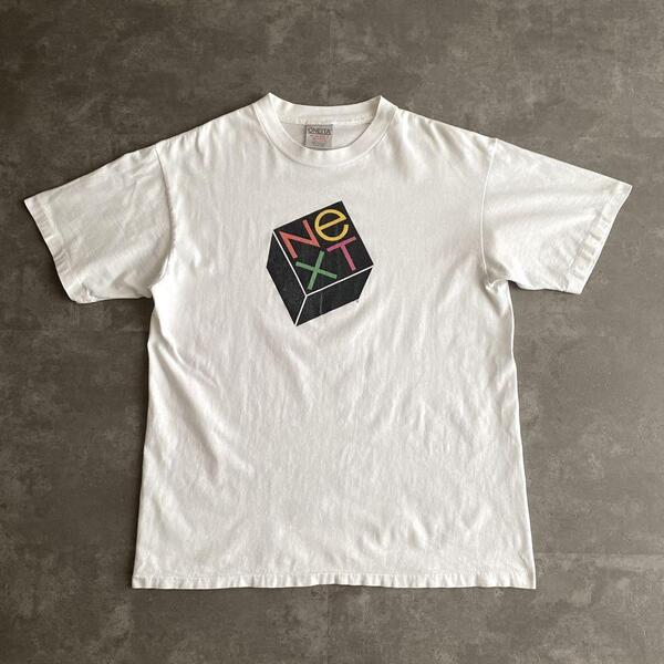 80s 90s ビンテージ オリジナル NeXT ネクスト オフィシャル プロモ Tシャツ PAUL RAND ポールランド デザイン 白 ホワイト ONEITA L