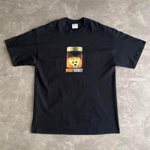 激レア 90s 00s ビンテージ オリジナル MOBY モービー HONEY ハニー プロモ Tシャツ 黒 ブラック XL