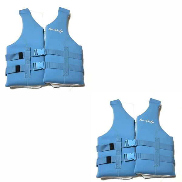 【新品】オーシャンパシフィック Ocean Pacific Op レディース フローティングベスト ライフジャケット フリーサイズ ブルー 2点 救命胴衣