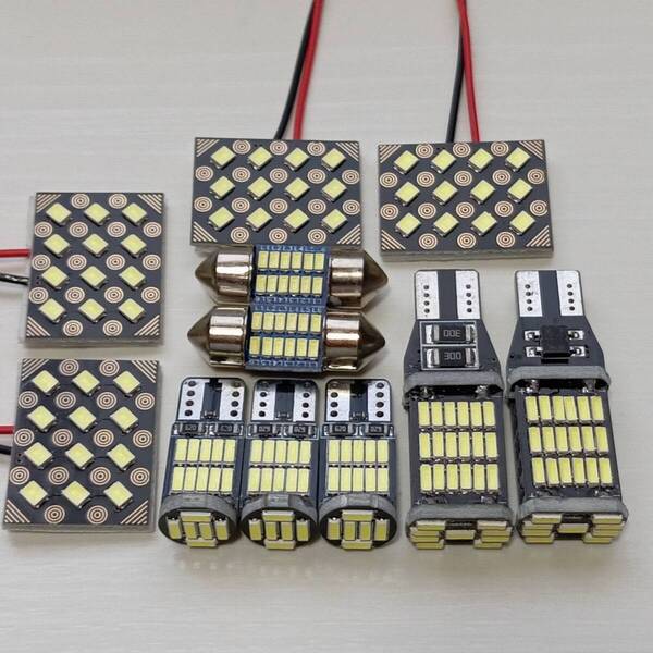 GN0W アウトランダーPHEV サンルーフ無車 超爆光!T10 LED ルームランプ バックランプ 11個セット ホワイト ミツビシ /s12/45/26/t28/
