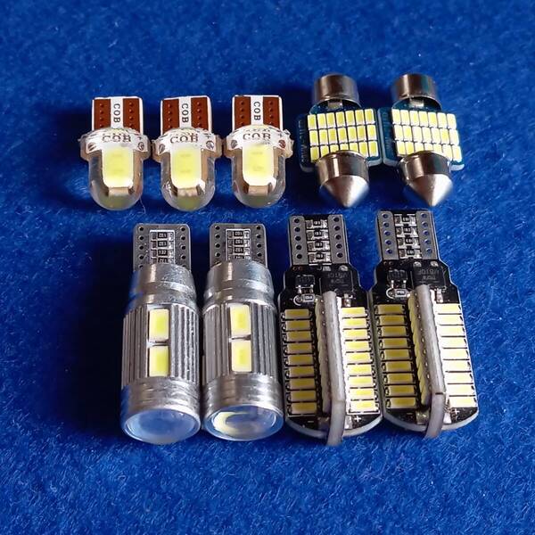 爆光 バモス HM1 HM2 バックランプ ポジション球 ナンバー灯 T10 LED ルームランプ ホワイト 9個セット ホンダ /72/10/c2/t28