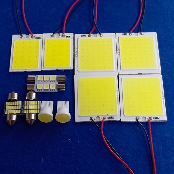 デリカ D5 CV5W 前期 CV2W 前期 超爆光! T10 LED ルームランプ COB 全面発光 12個セット ホワイト 三菱 /c48/c24/c1/f3/t28