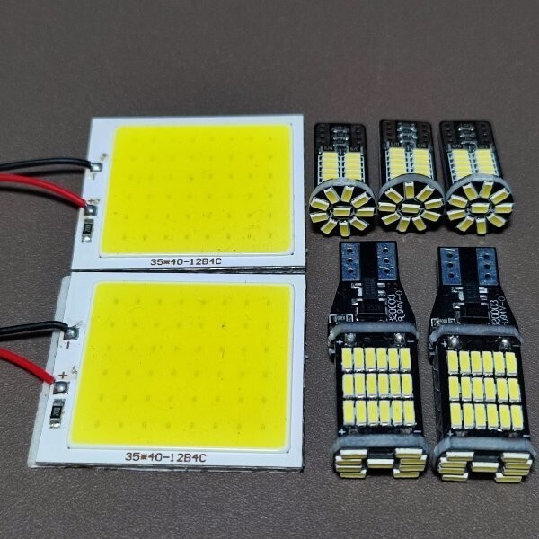 超爆光!MK53S スペーシアカスタム ハイブリッド COB全面発光 パネルライト T10 LED ルームランプ 7個セット ホワイト スズキ /c48/34/45