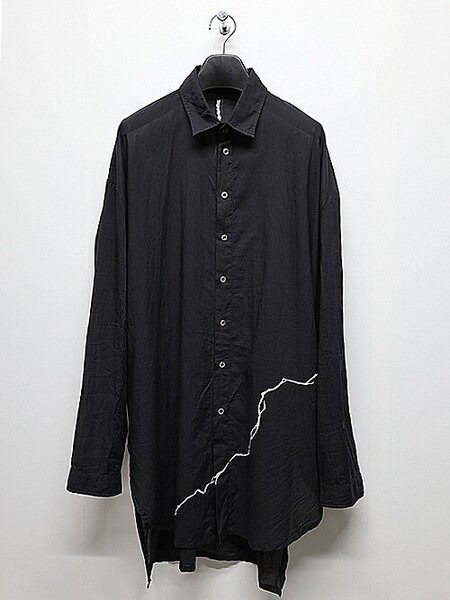 SALE30%OFF/KMRii・ケムリ/Crack Cotton Shirt/Black・1
