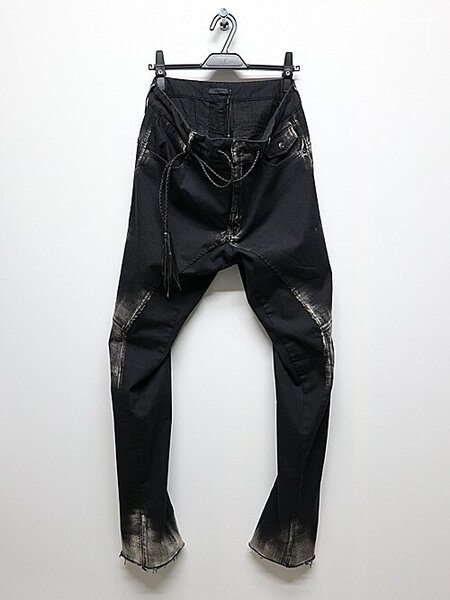 SALE30%OFF/KMRii・ケムリ/Cotton Black Shadow Stretch Pants/Black・2
