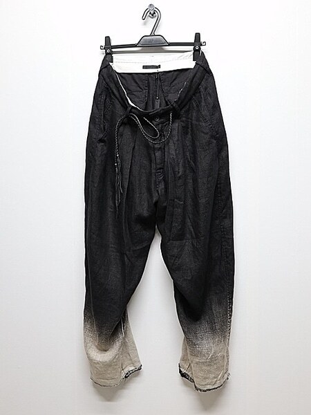 SALE30%OFF/KMRii・ケムリ/Linen Layered Tuck Pants 05/Black・2