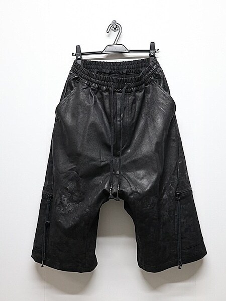 SALE30%OFF/D.HYGEN・ディーハイゲン/製品コーティングジャージーライクデニム3/4バギーパンツ/BLACK・1