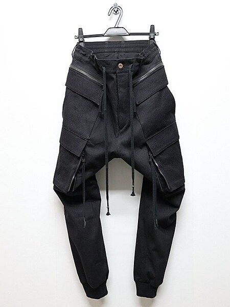 SALE30%OFF/D.HYGEN・ディーハイゲン/刺子ジャガードコンビネーションカーゴジョグパンツ/BLACK・2