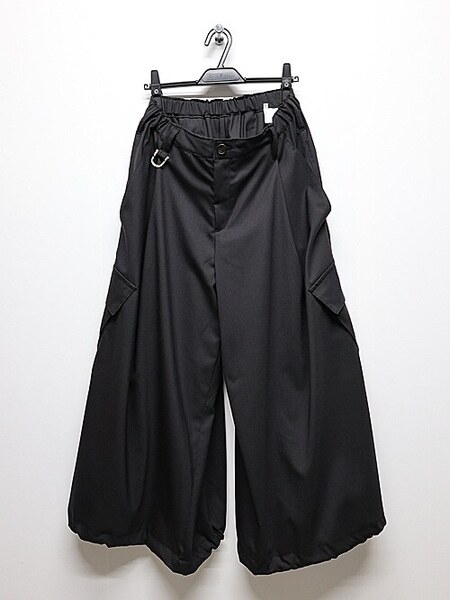 SALE20%OFF/kiryuyrik・キリュウキリュウ/TWS-Toropical Sharring Wide Tuck Cargo Pants/Black・S