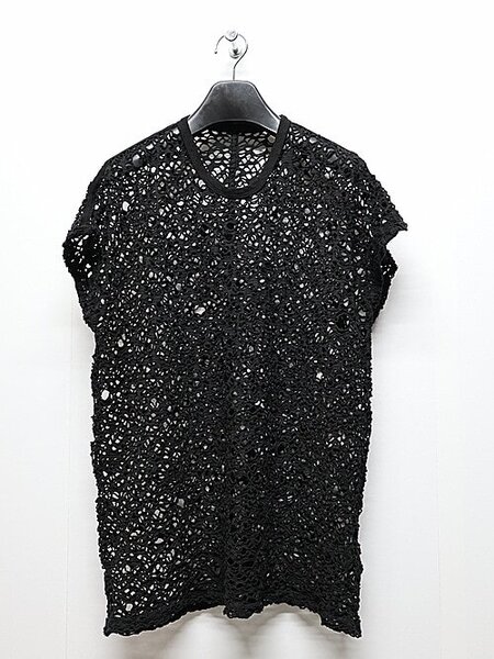 SALE30%OFF/JULIUS・ユリウス/COTTON RANDOM MESH JACQUARD CUT & SEWN7/BLACK・2