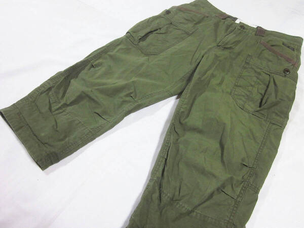 送料無料!! BACK NUMBER & MFG VINTAGE CARGO ISSUE バックナンバー BN-V-1950 ガーデニング クロップド カーゴパンツ M W約77,5CM