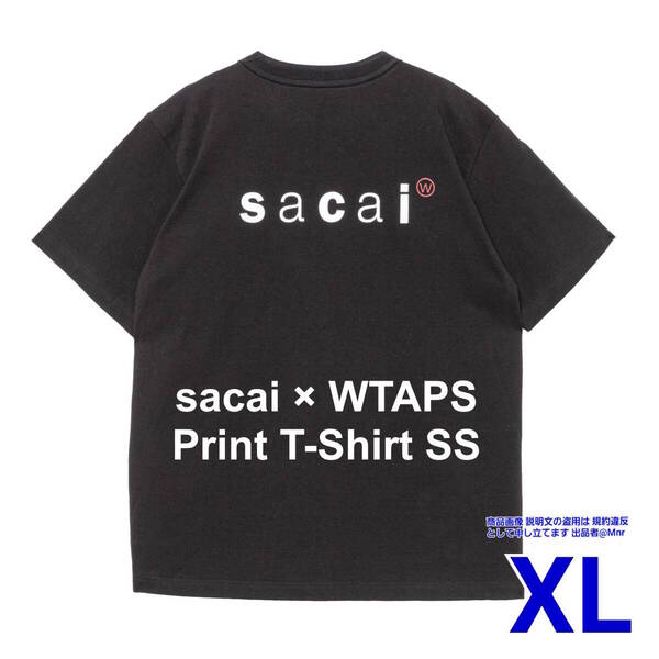 WTAPS sacai Print T-Shirt SS Black ダブルタップス サカイ コラボ プリントTシャツ ブラック 黒 半袖 S/S Tee 2025