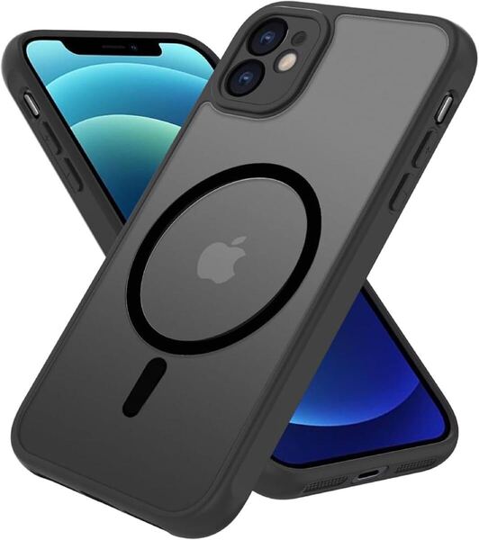 2309340 iPhone12 ケース マット感 半透明 MagSafe対応 スマホケース iphone 12 マグネット搭載 アイフォン 12 用 カバー 耐衝撃 黄