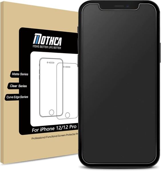 2304039☆ Mothca アンチグレア iPhone 12/iPhone 12 Pro対応 ガラスフィルム 強化ガラス 液晶保護フィルム サラサラ タッチ感 日本旭硝子