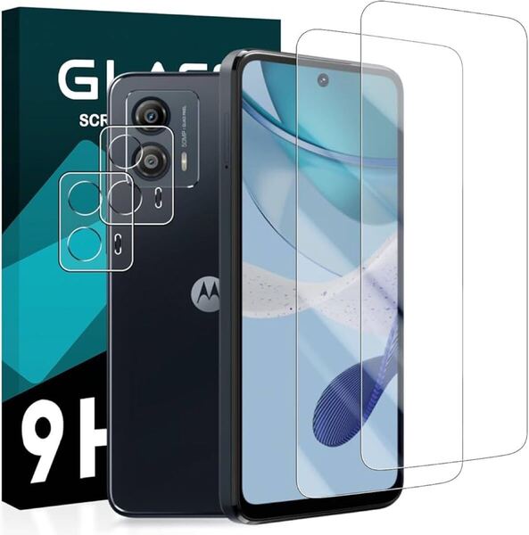 2312051☆ cronincards 対応 moto g53j 5G フィルム + レンズ保護フィルム(2+2枚入)【 国産旭硝子素材 強化ガラス 液晶 】