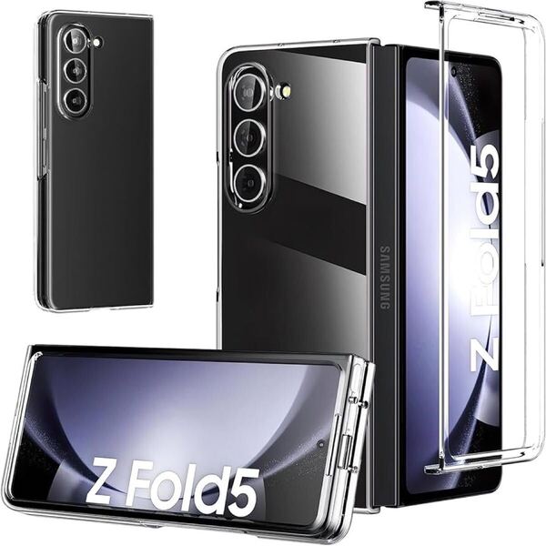 2314031☆ Galaxy Z Fold 5 ケース クリア PC素材 耐衝撃 米軍MIL規格取得 レンズ保護 衝撃吸収 【2023新型】 高い透明度 超軽量 超薄