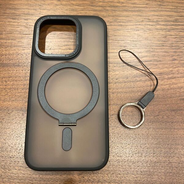 2312061☆ iphone 15 pro 用 ケース magsafe対応 ワイヤレス充電 iphone15pro 用ケース 耐衝撃 いphone15pro 用ケース スタンド ブラック