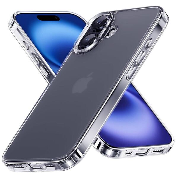 2307107☆ NIMASO iPhone 16 用 ケース マット 背面 強化ガラス 9H硬度 米軍MIL規格 SGS認証 耐衝撃 傷つけ防止 半透明 薄型 スマホケース