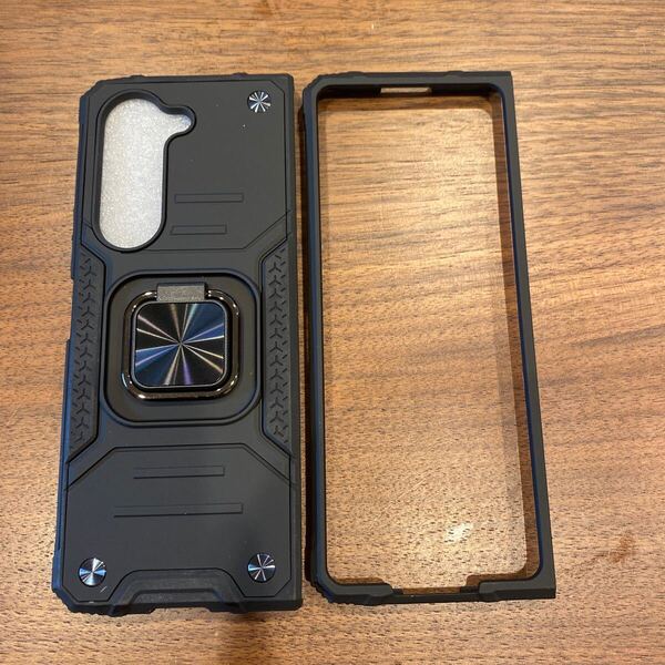 2308053☆ Galaxy Z Fold5 5G ケース SC-55D/SCG22 スマホケース リング 衝撃吸収 耐衝撃 落下防止 米国軍事MIL標準取得 スタンド機能 黒