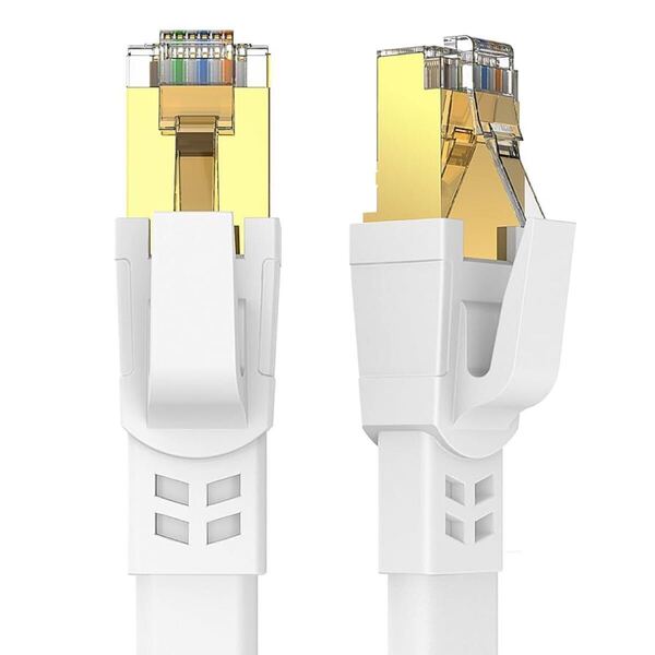 2300232☆ Ankuly CAT8 LANケーブル 0.5m 2本 カテゴリー8 ウルトラフラットケーブル 40Gbps/2000MHz ランケーブル (0.5m 2本セット