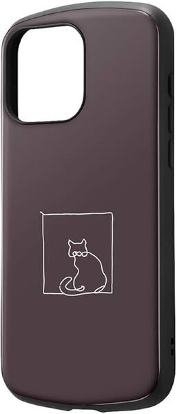 2309349 イングレム iPhone 15 Pro Max ケース 耐衝撃 ケース MiA-collection ネコ/グレー