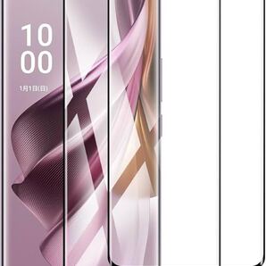 2312033☆ 【2枚セット】対応 OPPO Reno10 Pro 5G 用の曲面 ブラックエッジガラスフィルム 全面保護 強化ガラス 液晶保護フィルム
