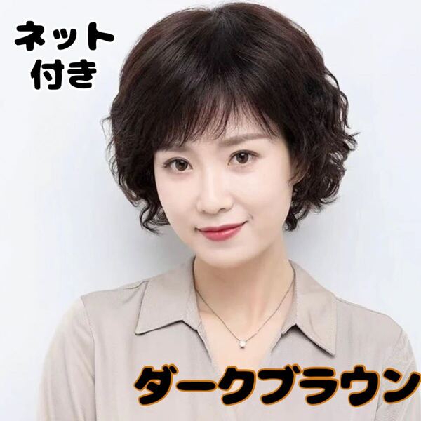 フルウィッグ レディース ショート パーマカール ボブ ウェーブ ふんわり 自然 ナチュラル 医療用 中高年 母かつら 50代 女装変装 コスプレ
