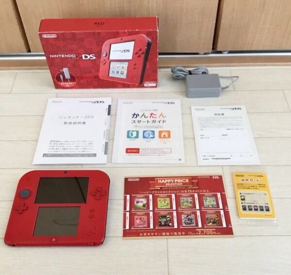 極美品!! Nintendo 2DS レッド ニンテンドー 本体セット 任天堂 本体 タッチペン アダプター 充電器 外箱 取説