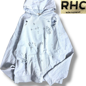 J6247 美品 RHC Ron Herman Shotgun Hoodie ショットガンフーディ ブルー系 L ロンハーマン