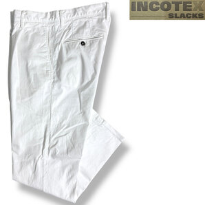 J5033 美品 インコテックススラックス 10S138 レギュラーフィット ストレッチ 1プリーツパンツ ホワイト 32 INCOTEX SLACKS