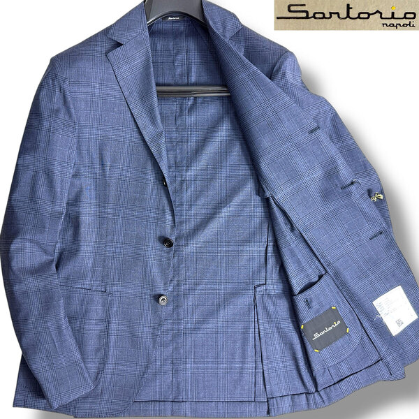 J7323 新品 サルトリオ 24SS エディフィス別注 グレンプレイド サマーアンコンジャケット ネイビー 48 Sartorio