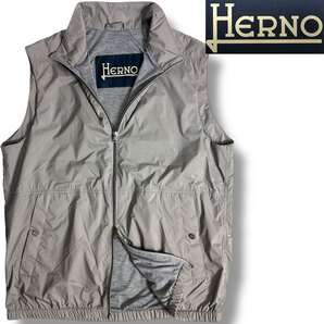 J6121 新品 ヘルノ 24SSパッカブルライトシェルナイロンベスト グレー 46 HERNO