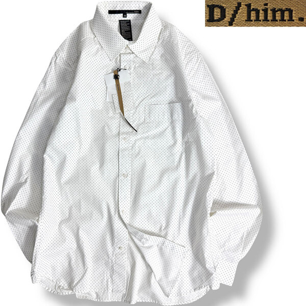 J5106 新品 D/him. ドット柄シャツ ホワイト 48 ダブルスタンダードクロージングヒム