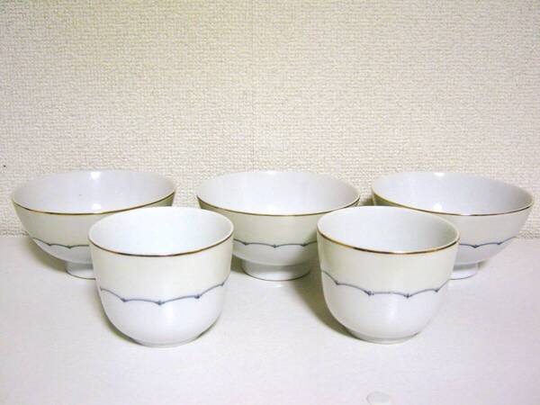 ヴィンテージ【MEITO CHINA 食器 茶碗 湯呑み セット】日本製 和食器 湯飲み 湯のみ 茶わん キッチン アンティーク ビンテージ 昭和レトロ